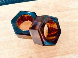 Geometric Resin Napkin <b>Ring</b> Eco-Friendly Durable Table Setting Accent for Home Restaurant Hotel Party Wedding - Product Image 2