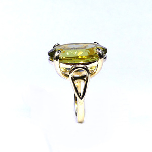 Anillo Clásico de Plata de Ley 925 Chapado en Oro con Topacio Limón para Mujer, Joyería para Bodas - Product Image 6