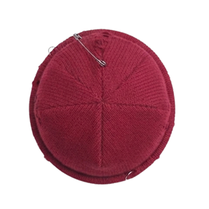 Berretto Invernale Personalizzato OEM ODM con Logo, Cappello in Maglia Acrilica con Anelli Metallici, Stile Punk Rock per Uomo - Product Image 4