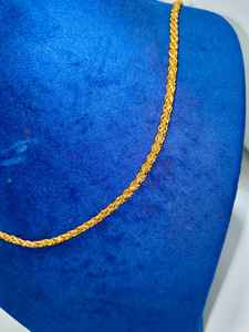 Cadena de Oro Amarillo Sólido de 22K, Modelo ROSSI, para Hombre y Mujer, Hecha a Mano, con Eslabones Trenzados, Joyería Fina, Elegante para Uso Diario - Product Image 2