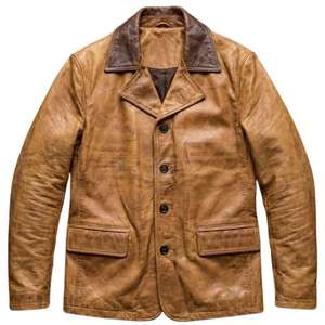 Veste aviateur en cuir véritable TRIVEERS pour homme, col en peau de mouton, respirante, coupe-vent, doublure en polyester/coton, hiver - Product Image 5