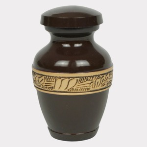 Aura Keepsake Urn Mahogany for Human Ashes <b>Small</b> Memorial Urn Mini Funeral Urn Decorative Ash <b>Container</b> - Product Image 1