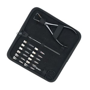 Complete Hair Extension Kit Microbead Remover Plier Hook Threader <b>Tool</b> Hair Section <b>Clips</b> Trimming Mini Scissor Set - Product Image 5