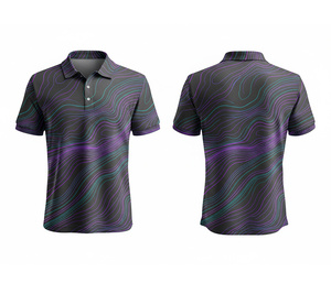 Custom Printed Sublimation Polo Shirt Shield Style Sports Uniform for Men Women Youth Quick-Dry Dry-Fit Active Polo - Product Image 1