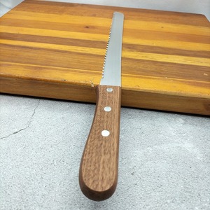 Custom Handmade Eco-Friendly Dishwasher Safe Modern Ambidextrous <b>Bread</b> <b>Knife</b> Stainless Steel Wooden Handle 9 in 3.0mm - Product Image 6