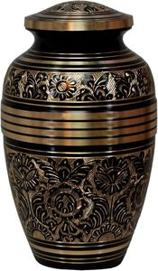 <b>Large</b> Golden Aura Cremation <b>Urn</b> Beautifully Handcrafted Adult Funeral <b>Urn</b> Solid Brass Living Garden <b>Urn</b> - Product Image 2