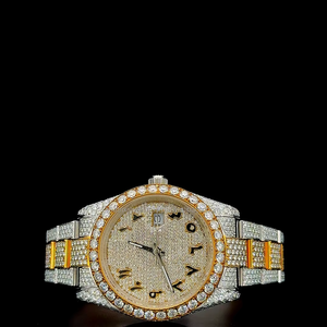 นาฬิกาอัตโนมัติแบบสองสีทองประดับเพชรโมอิสซาไนต์ VVS1 เต็มหน้าปัด คุณภาพพรีเมียม หรูหรา - Product Image 1