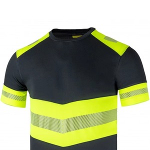 เสื้อยืดคอกลมแบบสะท้อนแสงสำหรับผู้ชาย สีเหลืองมะนาว เสื้อผ้าทำงานฤดูร้อน เสื้อยืดนิรภัยแบบมองเห็นได้ชัดเจน - Product Image 5