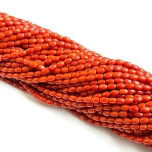 Perles tubulaires en corail italien naturel de 15 pouces, 4x6mm, perles de corail lisses, brin de perles de corail authentiques pour la fabrication de bijoux, perles de corail - Product Image 3