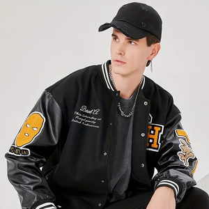 Regular Size Embroidery Patches Stylish College Baseball Jacket For Men Hot Sale Premium Quality Lightweight Lettermen Jacket - Product Image 5