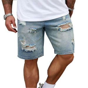 Shorts de Mezclilla para Hombre, Estilo Urbano de Verano, Jeans Casuales Vintage, Alta Calidad, Transpirables, Cómodos, Corte Recto, Detalles Desgastados - Product Image 5