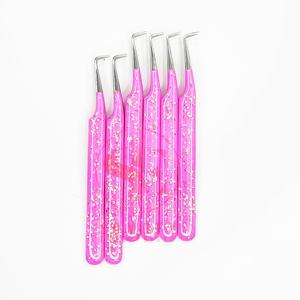 Pince à cils de volume en acier à 90 degrés emballée sur mesure avec pointe en fibre propre en acier inoxydable pince à cils durable en usine - Product Image 4