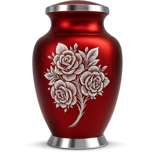 Urne funéraire au design magnifique avec incrustation de croix, noire, élégante, pour cendres d'adultes, pour fournisseurs en gros - Product Image 3