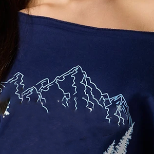 OffShoulder Sorority Printed Women's Heavyweight Polyester/Cotton <b>Blend</b> Crewneck Oversized Lined Cozy Fleece Winter Pullover - Product Image 5
