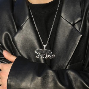 Colgante Pantera Negra de Plata 925 con Baño de Rodio y Moissanita, Collar de Lujo con Temática Animal, Estilo Hip Hop Rapper Bling - Product Image 5