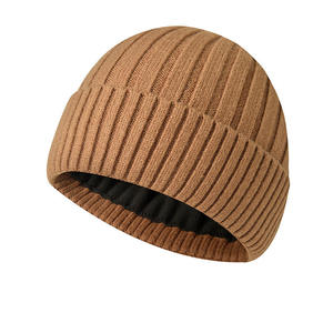 Gorro de Punto Acanalado Unisex, Color Sólido, Gorro Cálido de Invierno, Estilo Casual, 56-58CM, Material Acrílico - Product Image 3