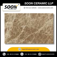 Carrelage en travertin poli, veines brunes, surface en marbre contemporaine, imperméable, écologique, pour salon de villa moderne