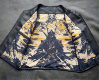 Veste de moto en cuir avec patchs brodés personnalisés pour Downtown à Surat Thani, Thaïlande
