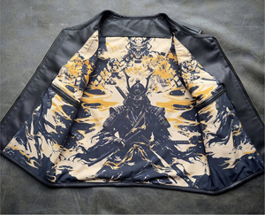 เสื้อกั๊กหนังสำหรับขี่มอเตอร์ไซค์มีแพทช์ปักลายแบบกำหนดเองสำหรับดีทาวน์ในเมืองสุรินทร์ ประเทศไทย - Product Image 2