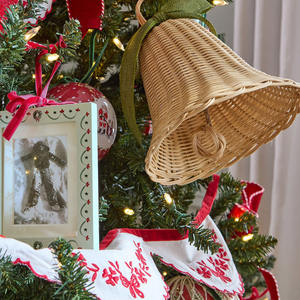 Cloches en rotin décor de noël décoration intérieure maison extérieure cloche naturelle faite à la main prix le plus bas - Product Image 5