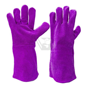 Gant de soudage en cuir bleu avec coutures en Kevlar et rembourrage supplémentaire sur la paume - Product Image 2