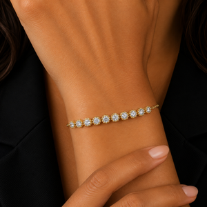 Pulsera de Cadena con Diamantes Cultivados en Laboratorio, Corte Brillante, Oro 14K, Plata 925, DEF VVS, Engaste de Garras, 1.30 CTW, Baño de Rodio, Joyería Fina para Mujer - Product Image 2