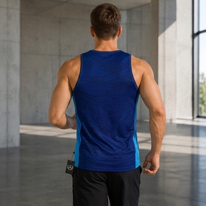 Premium <b>Men</b> <b>Tank</b> <b>Top</b> Breathable Cotton Polyester Fabric Lightweight Construction Comfortable Fit Sleeveless Design Casual Sports - Product Image 2