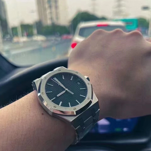 Montre mécanique de luxe sportive Factory Blue avec fonction calendrier, étanche 30m, chronographe lumineux personnalisé, aiguilles de haute qualité - Product Image 5