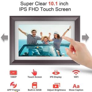 Cornice digitale 32GB 10.1 pollici 1920x1200 FHD IPS Touch Screen Smart WiFi foto Frame rotazione automatica condivisione remota tramite Frameo - Product Image 5