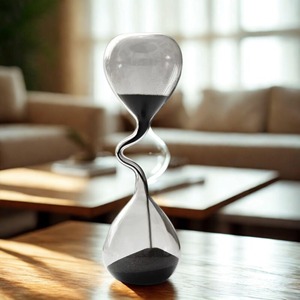 Sablier en verre simple pour la décoration de bureau à domicile, sablier élégant et minimaliste, accessoire décoratif de gestion du temps - Product Image 6