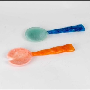 Colorful Epoxy Resin 10ml Mirror Finish Party <b>Salad</b> <b>Spoon</b> Handmade Kitchen Serving Decorative Craft <b>Spoon</b> - Product Image 4