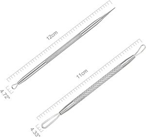 11cm High Carbon Steel Face Comedone <b>Extractor</b> <b>Tool</b> | Professional Double-Ended Acne & <b>Blackhead</b> Remover - Product Image 2