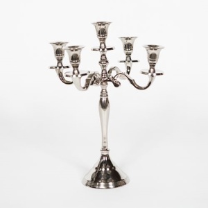 Modern design cast aluminum Gun Metal finished 5 Arm <b>Candelabra</b> Decorative Candle Stand Wedding Home Decor Centerpiece - Product Image 3