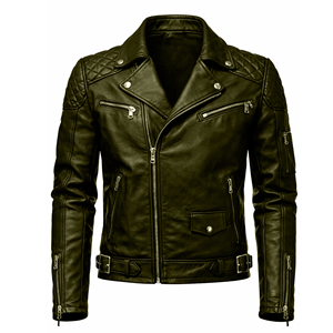 Custom Leather <b>Jacket</b> <b>Men's</b> Vintage <b>Biker</b> Zip Front Durable Fashion Casual Outdoor Winter Coat - Product Image 6