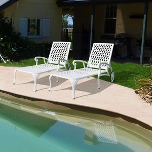 Chaise longue élégante en aluminium blanc, 1 pièce - Product Image 3