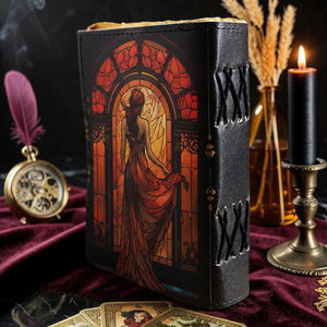 Diario de Cuero Personalizado con Cerradura, Diseño de Diosa Mística, Estilo Art Nouveau, Cuaderno de Fantasía, Libro de Sombras, Diario de Escritura, Regalo - Product Image 4