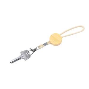 Porte-clés personnalisable en bambou et coton - Product Image 3
