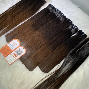 100% cheveux humains vietnamiens trame noire naturelle os extensions de cheveux raides SDD longueur 10 12 "Grade 12A - Product Image 1