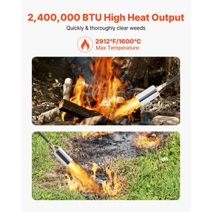 Brûleur à propane haute puissance 240 000 BTU pour désherbage, robuste, avec tuyau de 3 m et flamme turbo triple réglable, désherbeur manuel - Product Image 2