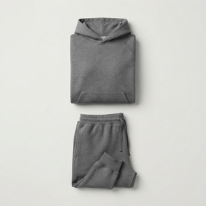 Conjunto de Sudadera con Capucha y Pantalones Deportivos de Felpa Francesa Unisex, Color Gris, al por Mayor, Personalizable OEM - Product Image 6