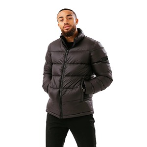 Men's Winter Puffer <b>Jacket</b> Regular Length XL Quilted Bomber Style Hooded Polyester Nylon Shell <b>Light</b> Sublimation Technique Men - Product Image 1
