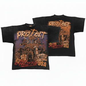 Camiseta Pro Felt de 220 GSM, Ligera, Estilo Vintage Lavado, Manga Corta, Cuello Redondo, 100% Algodón, Transpirable, Estilo Hip Hop, Tallas Grandes, Personalizable - Product Image 4