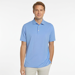 Polo de Punto Azul Claro para Hombre, Manga Corta, Casual, Transpirable, Poliéster, Corte Regular - Product Image 6
