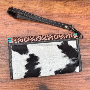 Cartera tallada a mano de nuevo diseñador, Cartera de piel de vaca de cuero genuino con estilo, carteras de cuero occidental de usos múltiples - Product Image 2