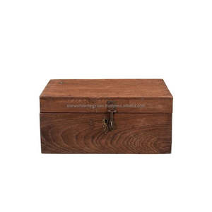 Boîte de rangement en bois d'acacia massif faite à la main Boîte en bois décorative écologique avec finition élégante en bois d'acacia - Product Image 5