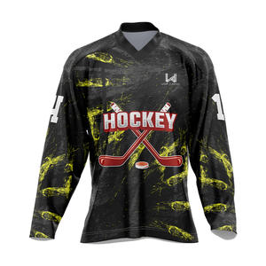 Maillots de hockey sur glace personnalisés avec logo brodé/imprimé par transfert thermique, nom du joueur, unisexe, extensibles dans quatre directions, respirants, évacuant l'humidité - Product Image 4