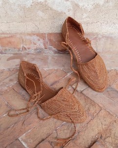 Natural raffia sandals, women's raffia shoes, handmade raffia <b>mules</b>, summer sandals, Moroccan raffia - Product Image 2
