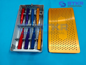 STKR INTERNATIONAL Instrumentos Quirúrgicos para Columna Vertebral, Curetas Cervicales Rainbow, 16 Piezas, 2 Juegos con Caja, Acero Inoxidable, Certificación CE, Uso Quirúrgico - Product Image 3