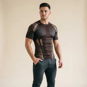 Men Sporty Jersey Sports Compression Shirt Custom Sublimation Print Long Sleeve Tight Fit Gym Workout Running Athletic - Product Image 1