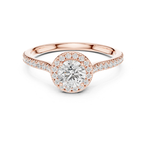 แหวนทองคำขาว 14K ประดับเพชรทรงกลมเพาะเลี้ยงในห้องปฏิบัติการ ของขวัญวันครบรอบสำหรับผู้หญิง |   เพชรที่เพิ่งเพาะเลี้ยง - Product Image 2